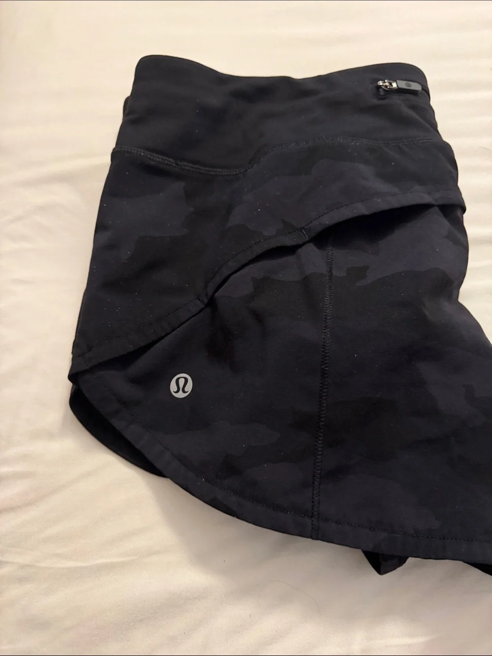 lululemon athletica Black Camo Run Bike Shorts